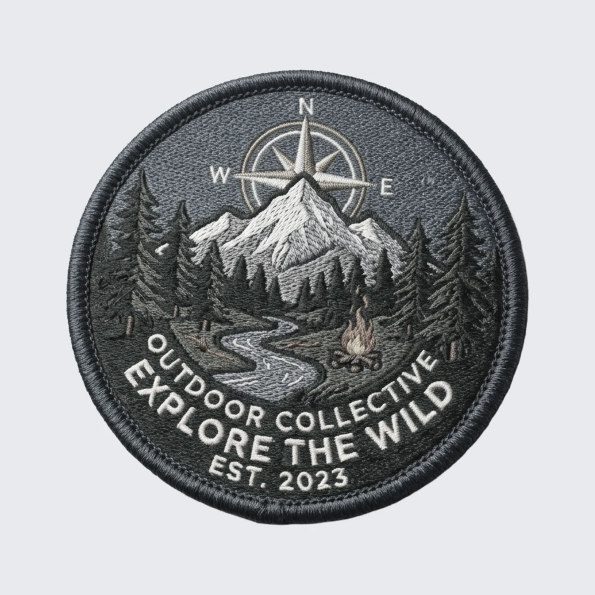 Logo artwork before custom embroidered patch production