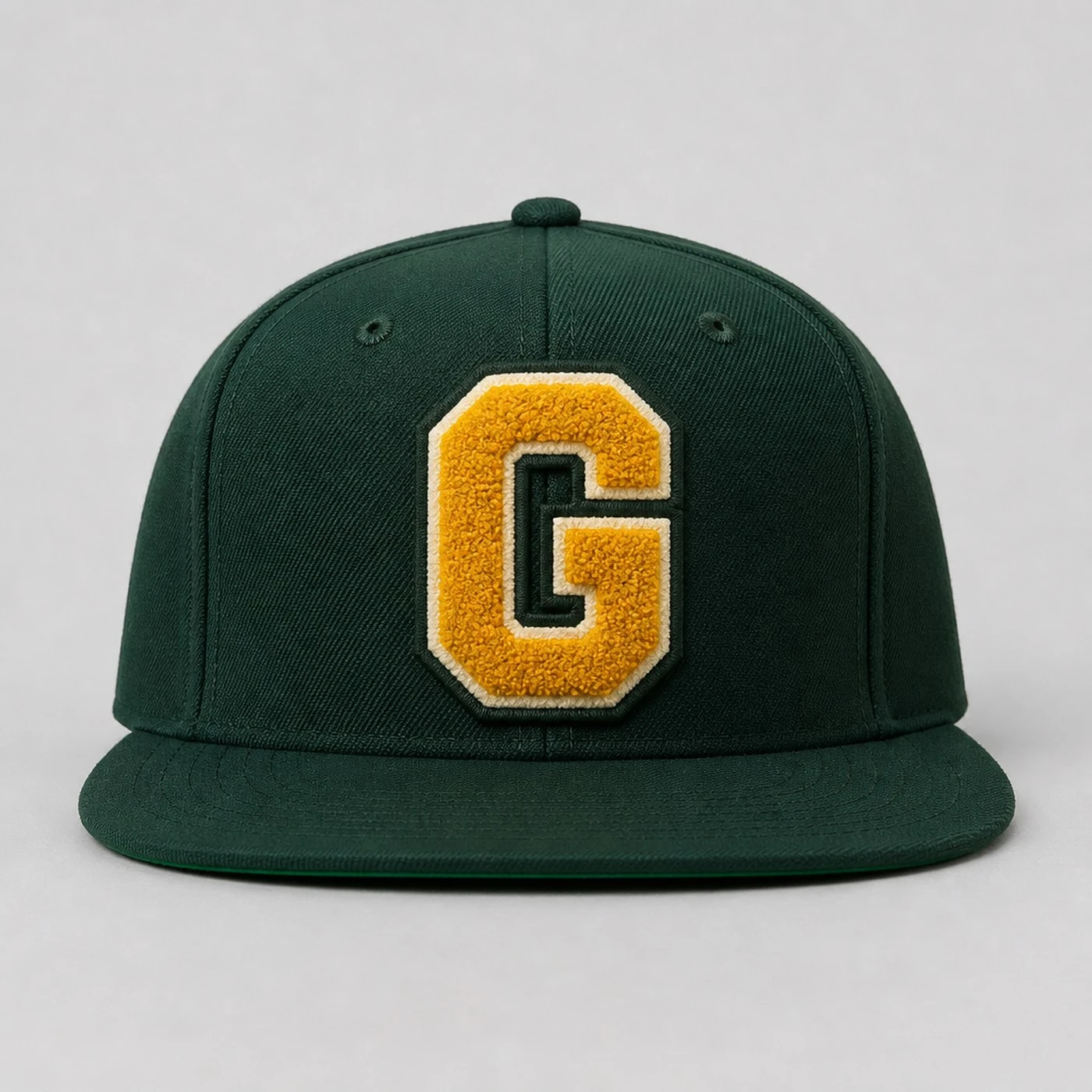 Custom snapback with chenille letter