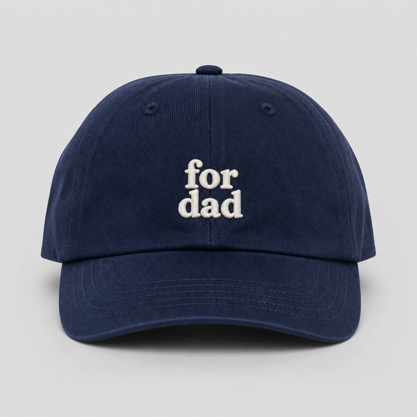 Custom dad hat with raised embroidery