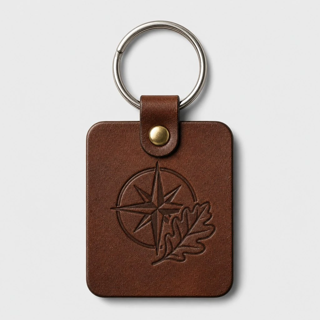 Custom leather key fob