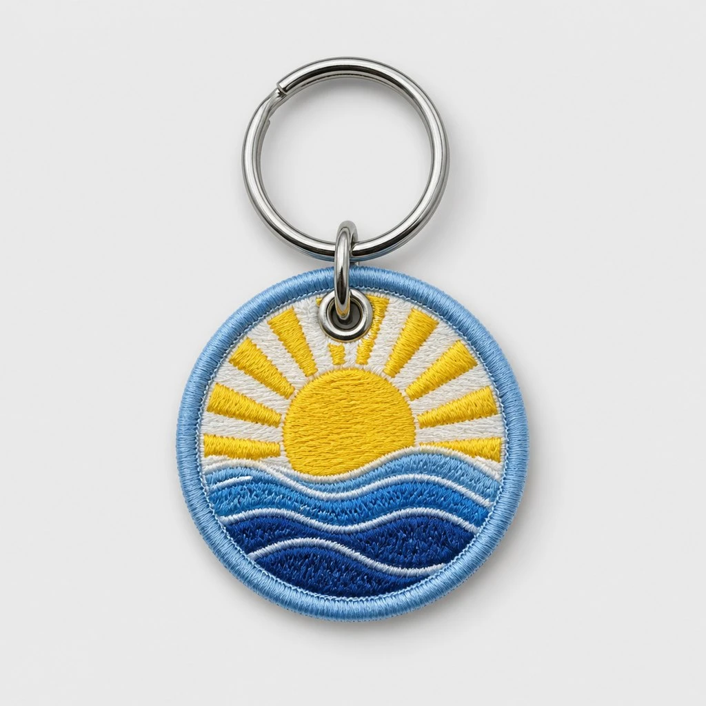 Custom embroidered patch keychain