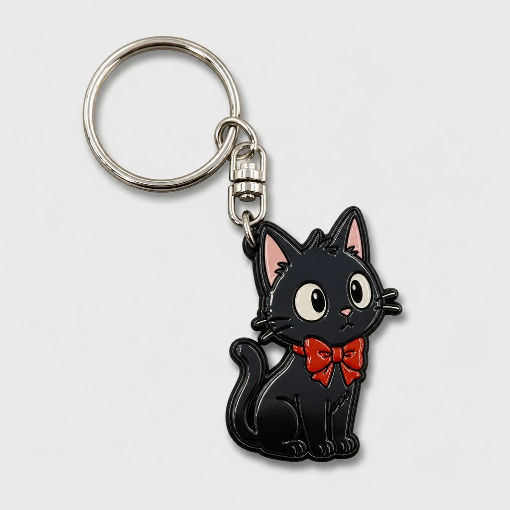 Custom enamel cat keychain