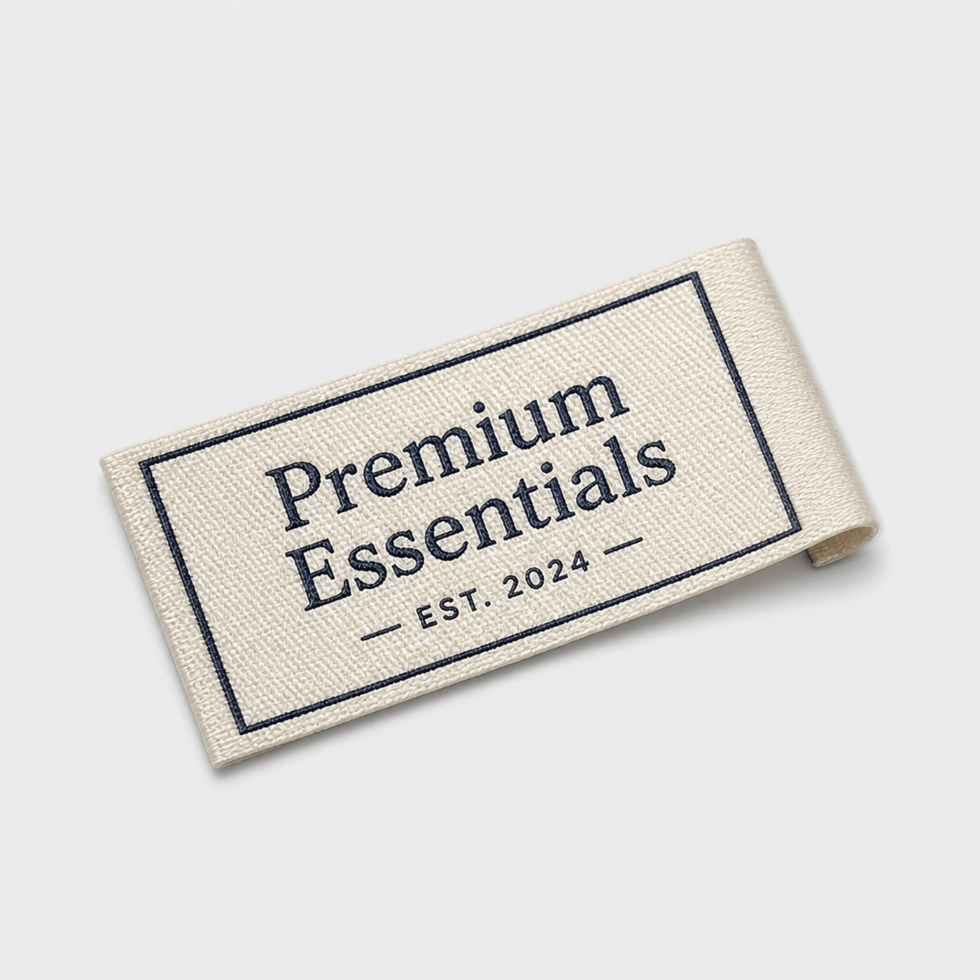 Custom satin-woven clothing label