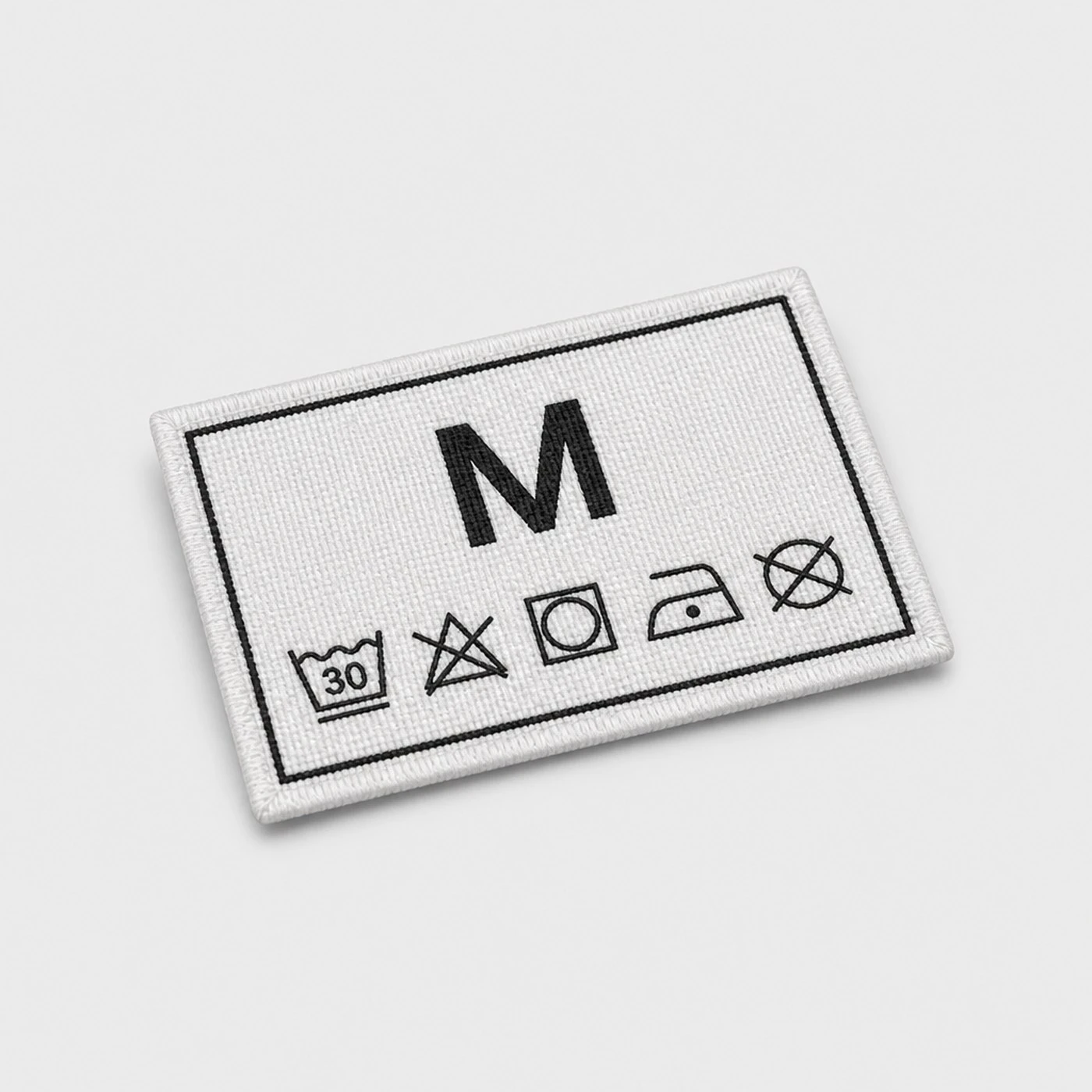 Custom woven size and care label