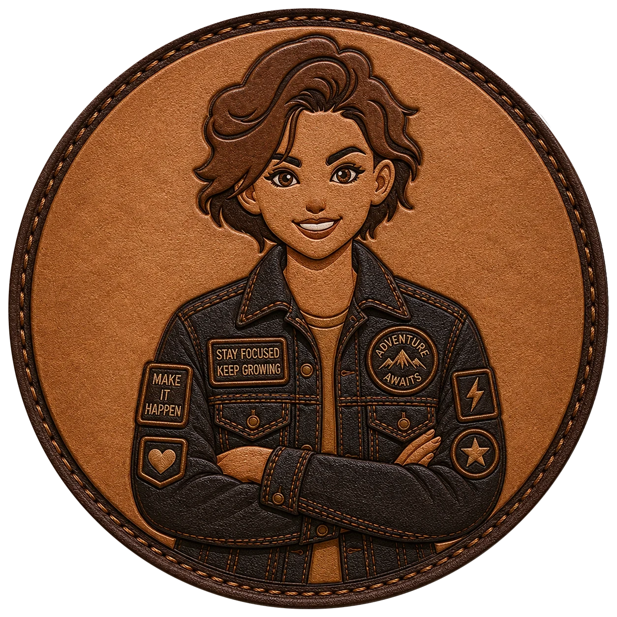 Finished custom leather patch