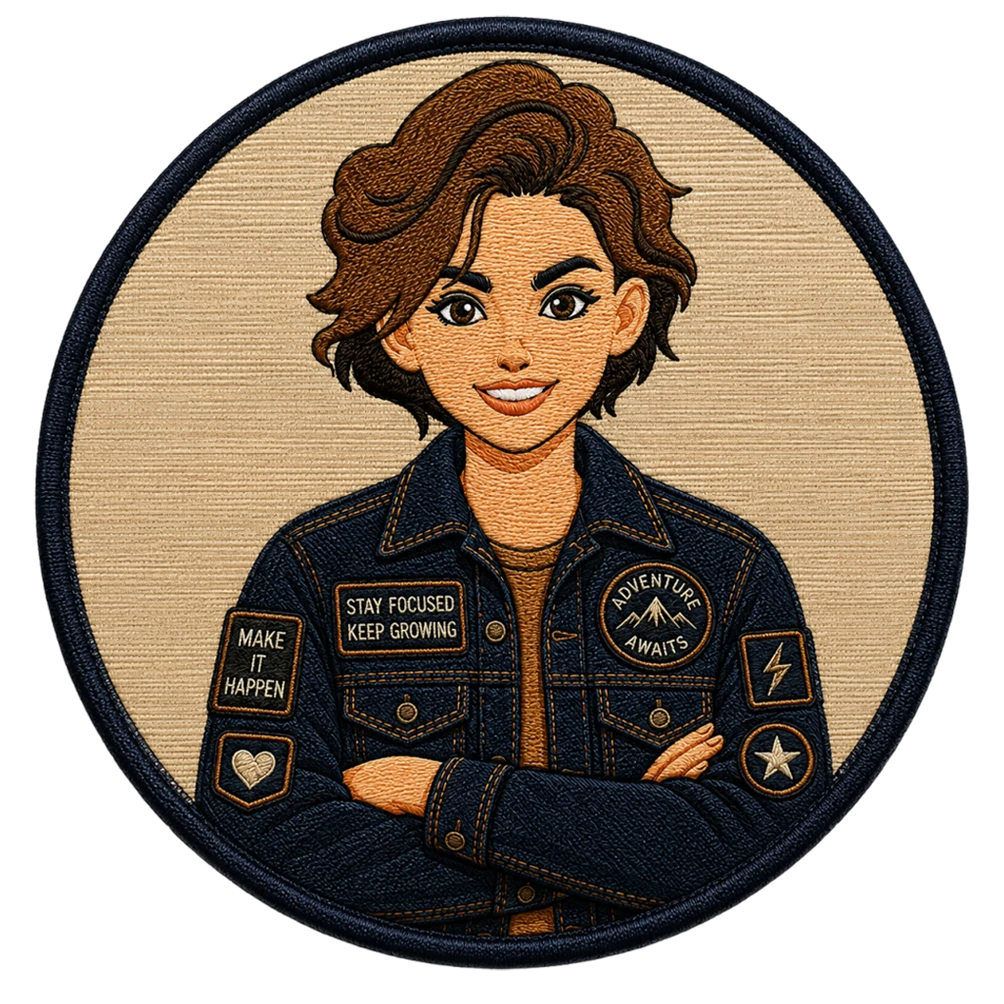 Finished custom woven patch with fine detail