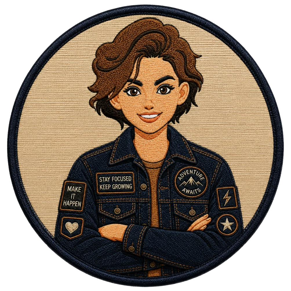 Finished custom woven patch with fine detail